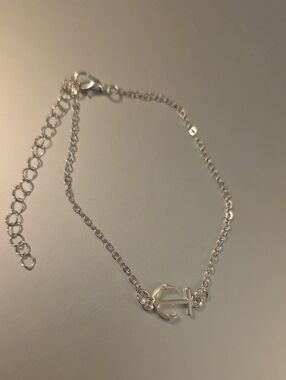 ANKLET ANCHOR Charm  Stainless + Silver Coat